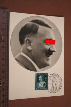 old AK - Men of the Time No. 91 - Portrait of A. Hitler with special cancellation Munich